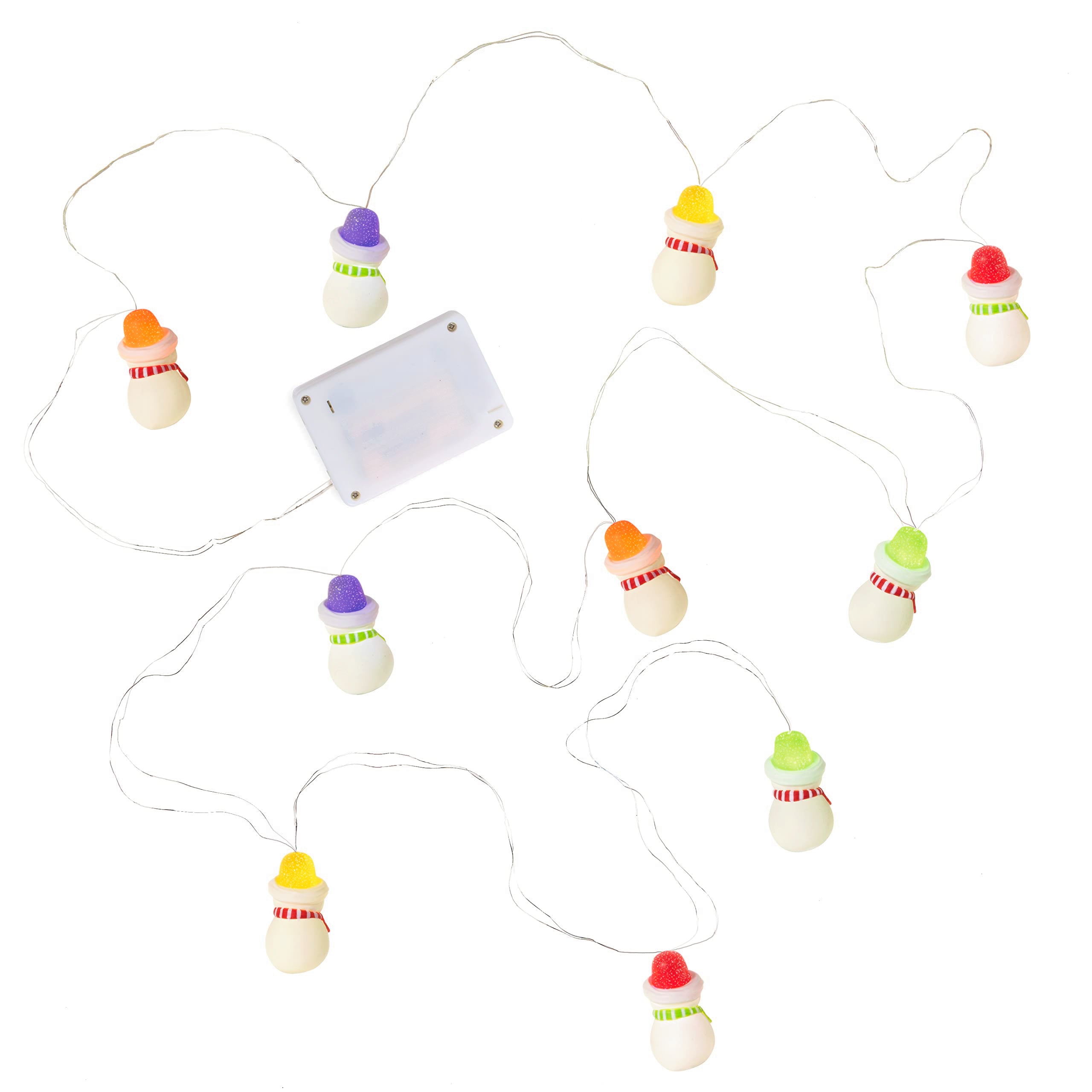 Hallmark Keepsake Christmas String Lights, Gumdrop Snowman 10-Light, 10', Snowman Gifts