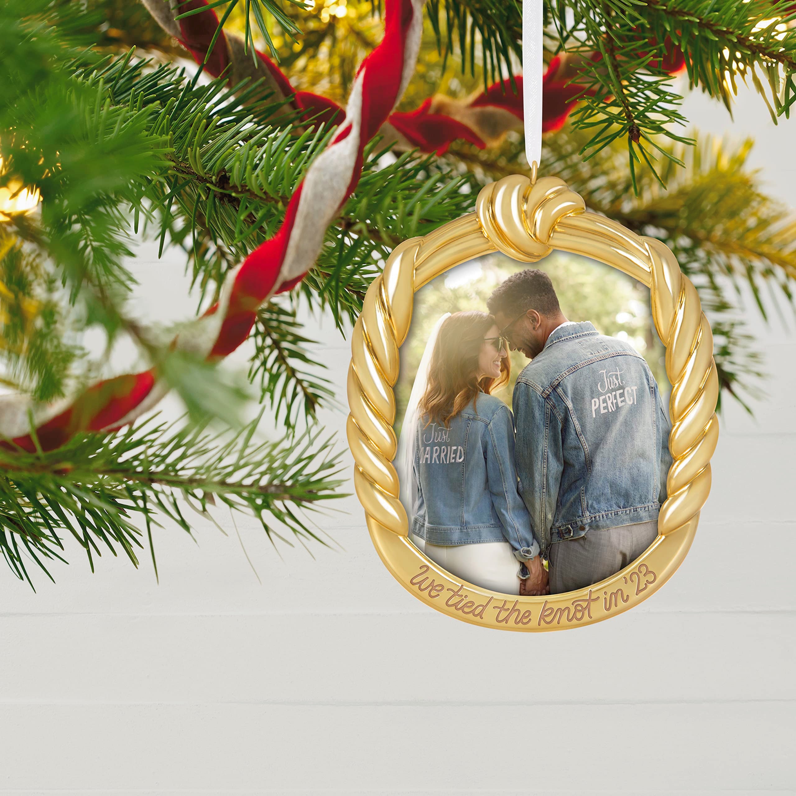 Hallmark Keepsake Christmas Ornament 2023, We Tied the Knot!, Wedding Picture Ornament