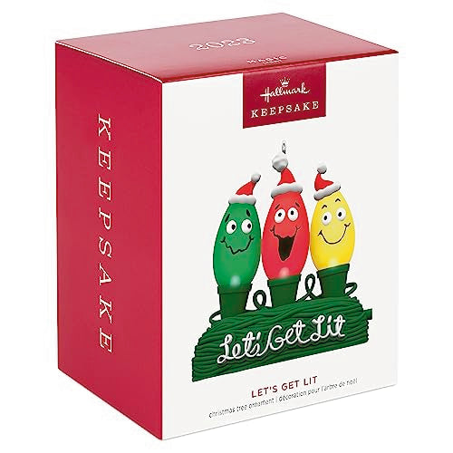 Hallmark Keepsake Christmas Ornament 2023, "Let's Get Lit" Funny Ornament with Light, Funny Gifts