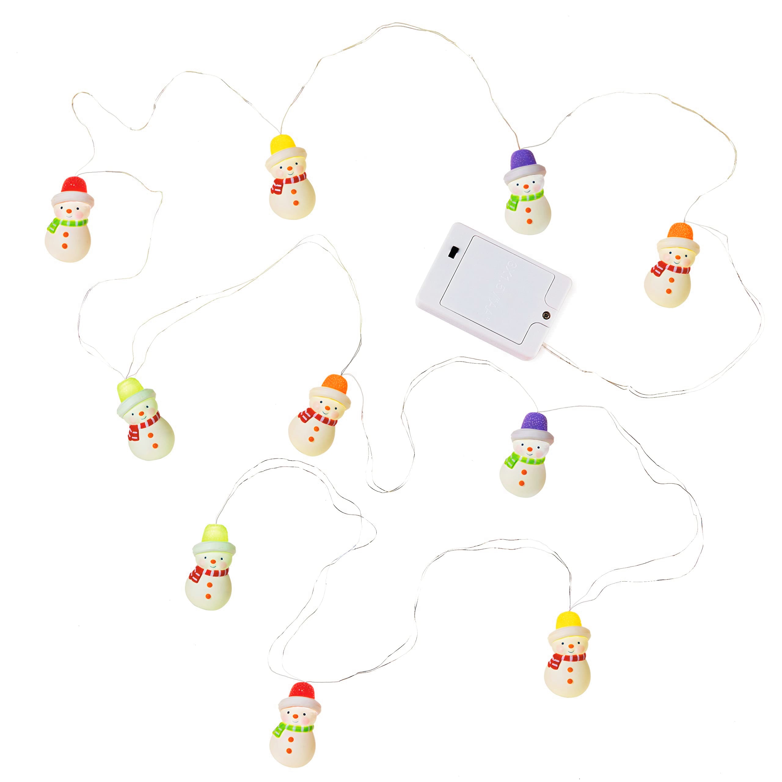 Hallmark Keepsake Christmas String Lights, Gumdrop Snowman 10-Light, 10', Snowman Gifts