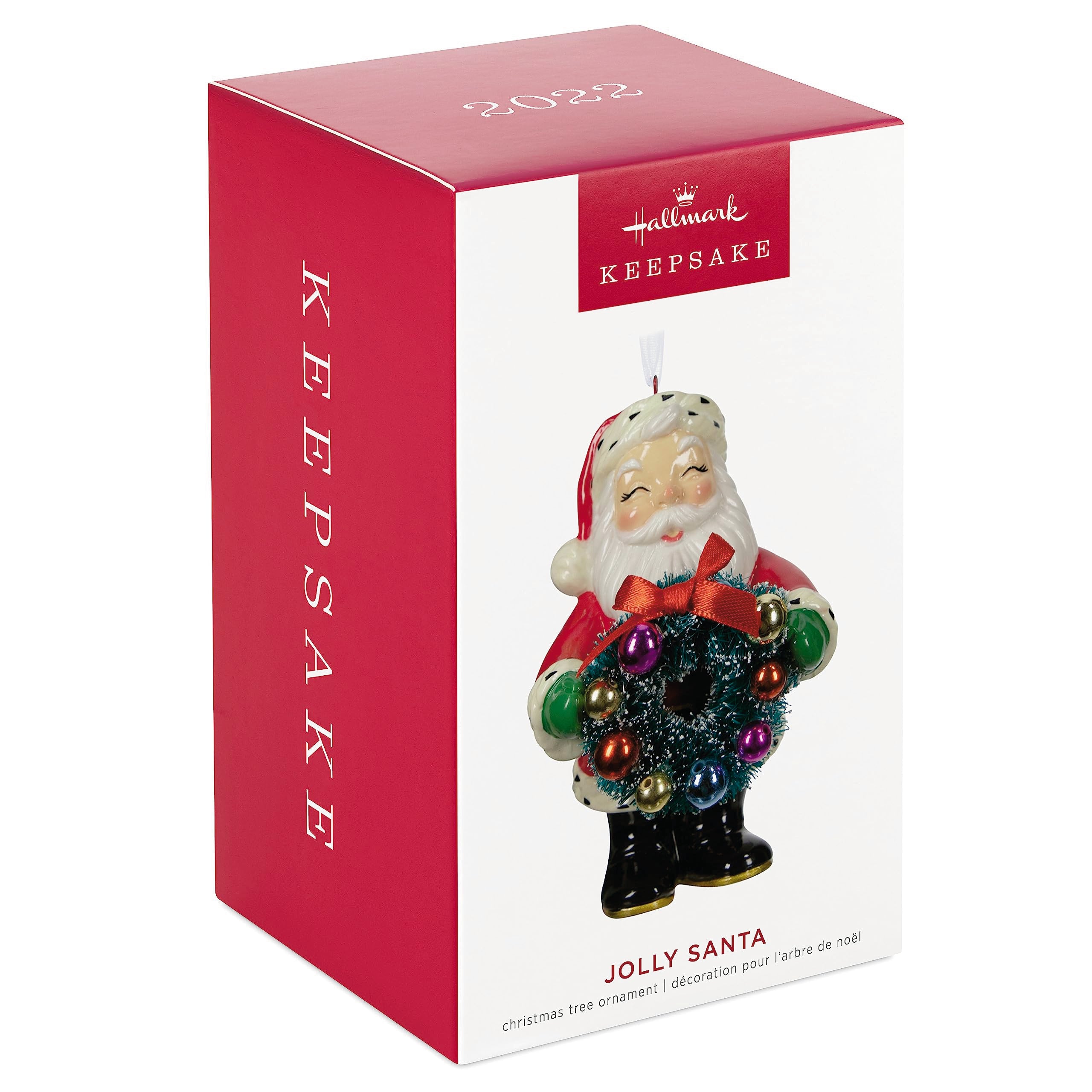 Hallmark Keepsake Christmas Ornament 2023, Jolly Santa Porcelain Ornament Special Edition, Santa Collectors Gifts