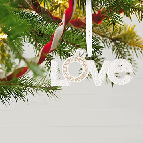 Hallmark Keepsake Christmas Ornament 2023, We're Engaged!, Engagement Ring Love Ornament