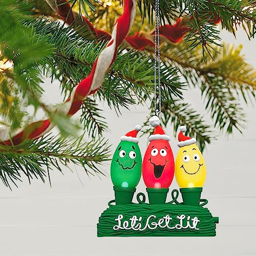 Hallmark Keepsake Christmas Ornament 2023, "Let's Get Lit" Funny Ornament with Light, Funny Gifts