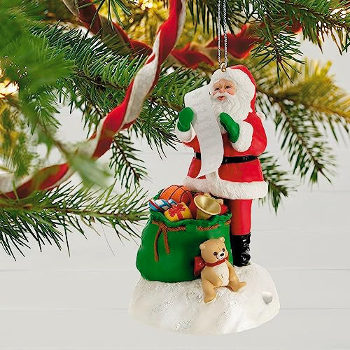 Hallmark Keepsake Christmas Ornament 2023, Checking It Twice, Ornament with Light and Sound, Santa Collectors Gifts