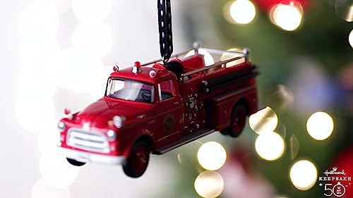 Hallmark Keepsake Christmas Ornament 2023, Fire Brigade 1956 Dodge Fire Engine 2023, Ornament with Light, Fire Fighter Gifts