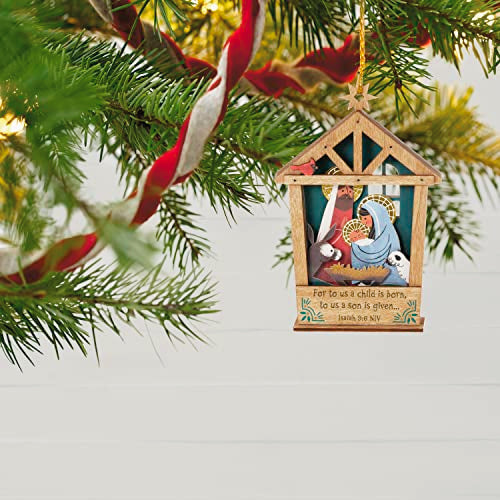 Hallmark Keepsake Christmas Ornament 2023, A Child is Born Nativity, Papercraft, Religious Gift