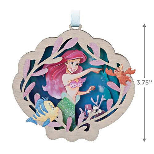 Hallmark Keepsake Christmas Ornament 2023, Disney The Little Mermaid Ariel and Friends, Papercraft Ornament, Gifts for Disney Fans
