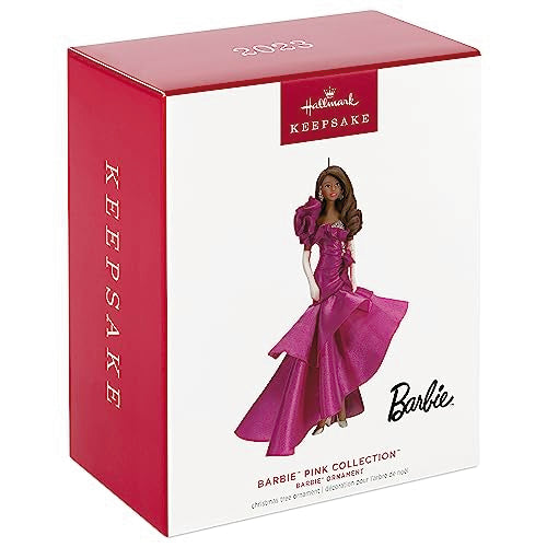 Hallmark Keepsake Christmas Ornament 2023, Barbie Pink Collection, 2023 Porcelain and Fabric Ornament, Gifts for Her