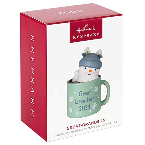 Hallmark Keepsake Christmas Ornament 2023, Great-Grandson Hot Cocoa Mug, Family Gifts