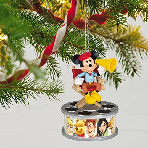 Hallmark Keepsake Christmas Ornament 2023, Disney 100 Years of Wonder Director Mickey Mouse with Light and Sound, Gifts for Disney Fans