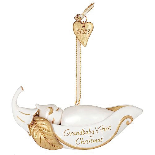 Hallmark Keepsake Christmas Ornament 2023, Grandbaby's First Christmas, Pea in a Pod, Porcelain Ornament