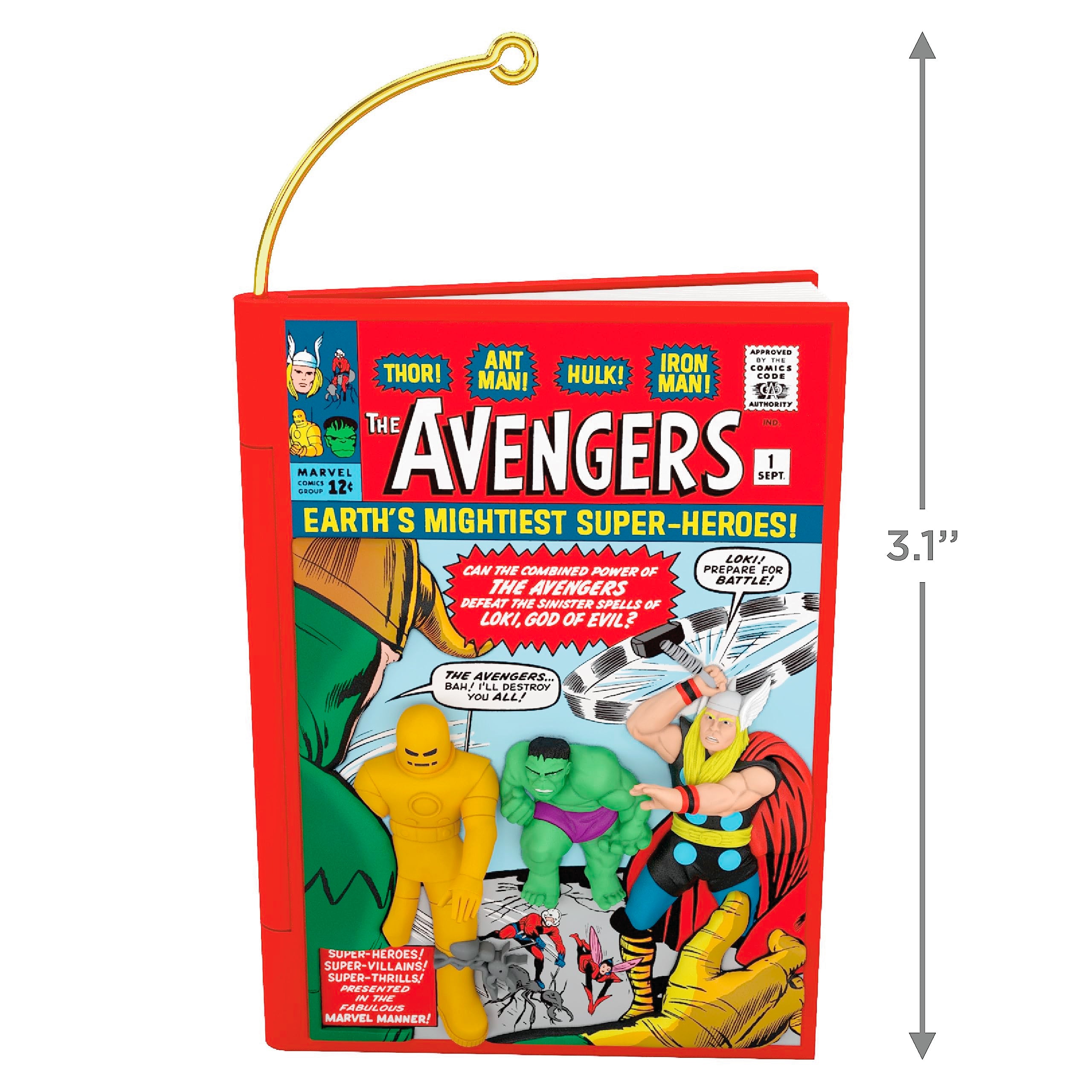 Hallmark Keepsake Christmas Ornament 2023, Marvel Comics The Avengers 60th Anniversary Ornament, Super Hero Gifts