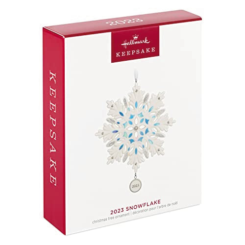 Hallmark Keepsake Christmas Ornament 2023, Snowflake, Porcelain Ornament, Snowflake Gifts