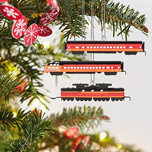 Hallmark Keepsake Miniature Christmas Ornaments 2023, Lionel Milwaukee Road EP-2 Passenger, Mini Set of 3, Train Gifts