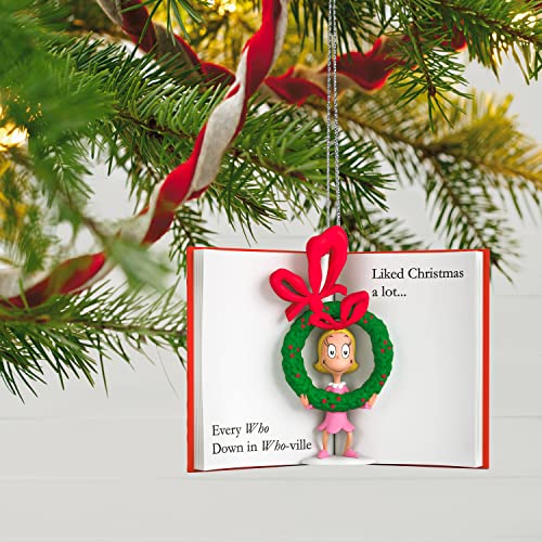 Hallmark Keepsake Christmas Grinch Ornament 2023, Dr. Seuss's How The Grinch Stole Christmas! Cindy-Lou Who Book